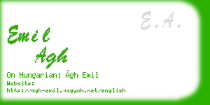 emil agh business card